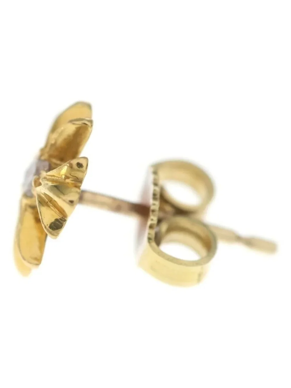 Chrome Hearts 22K No2 CH Plus Stud Gold Earrings